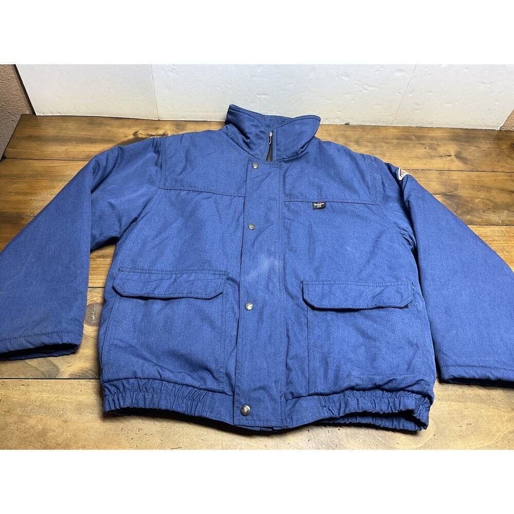 VTG Bulwark Extreme FR Jacket Mens Medium Blue Flame Resistant Workwear USA